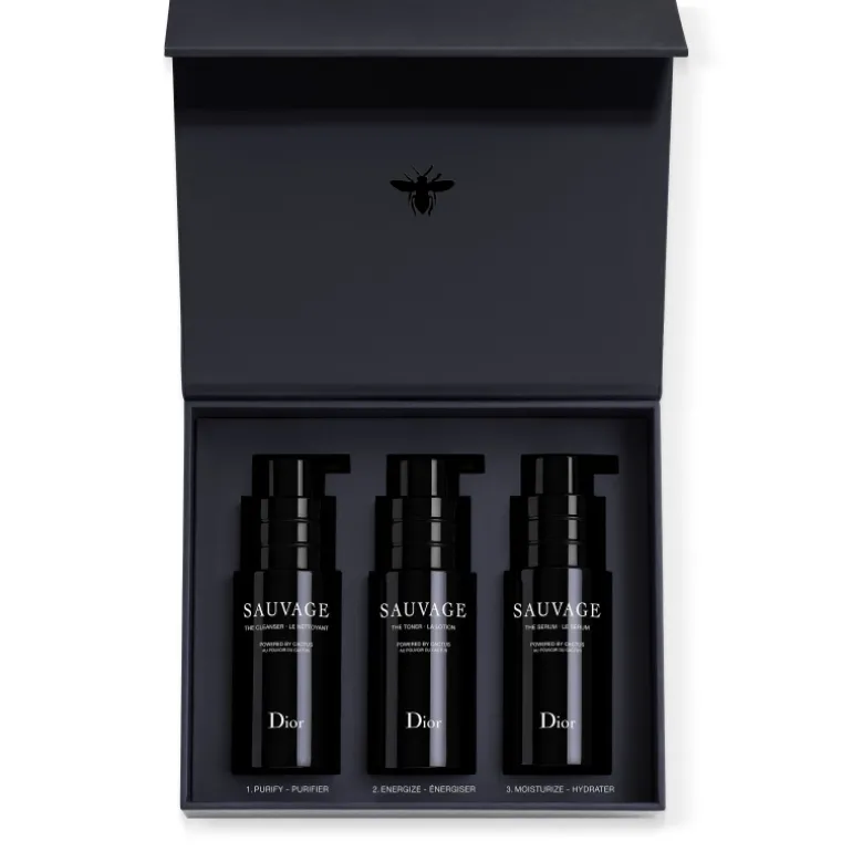 SAUVAGE KIT RITUAL DE TRATAMIENTOLimpiador, loción y sérum con el poder del cactus